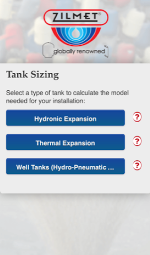 Android application Zilmet Sizing screenshort