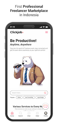 Android application Clickjob screenshort
