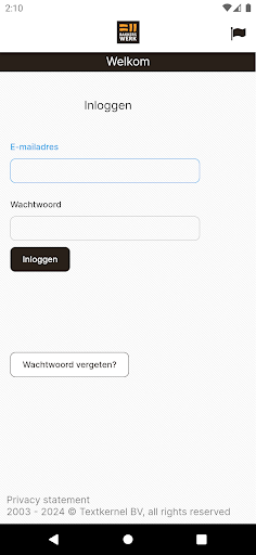 Android application Mijn Bakkerswerk screenshort