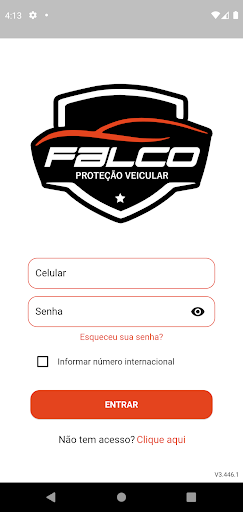 Android application Falco Proteção Veicular screenshort