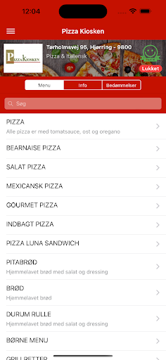 Android application Pizza Kiosken screenshort