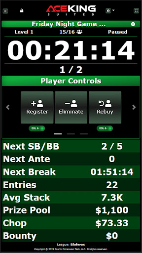 Tournament Director Screen 2