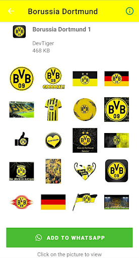 Android application Borussia Dortmund Stickers screenshort