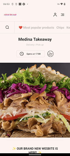 Android application Medina Takeaway screenshort