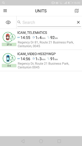 Android application iCAM Video Fleet screenshort