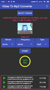 Video to mp3 mp2 aac or wav Batch converter Apk app for Android 4