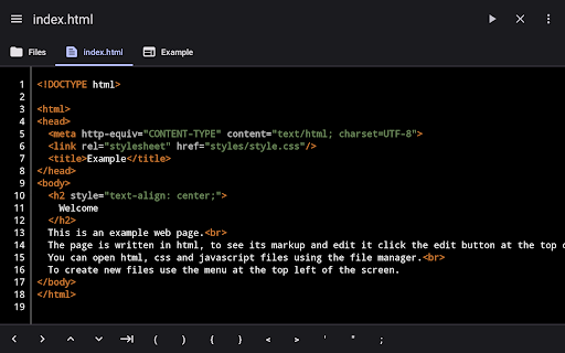 Screenshot of WebCode - html, css, js ide