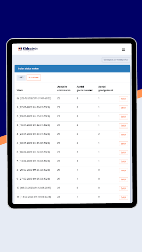 Kidsadmin medewerker Screen 3