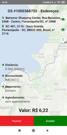 Android application Pontual Log - Entregador screenshort