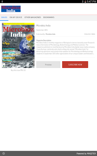 Android application Microbioz India screenshort