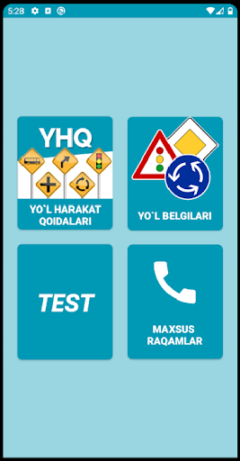 Android application Yo`l qoidasi screenshort