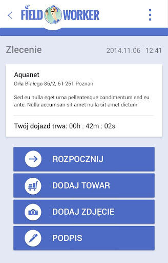 Fieldworker field service Screen 2