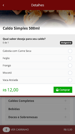 Biras Caldos Delivery Screen 3