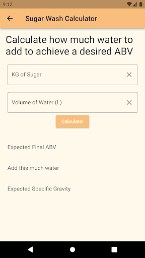 Android application Distillers Calculator screenshort
