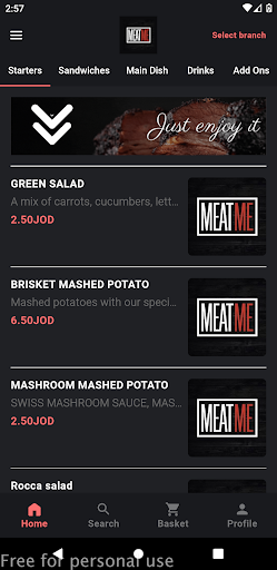 Android application Meat Me Jo screenshort