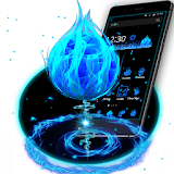 3D Blue Fire Ball Theme icon