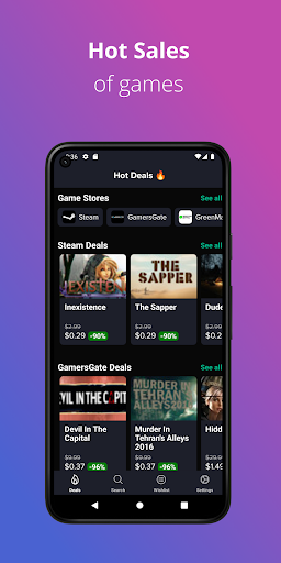 Android application GameDealz - Deals for Gamers screenshort