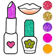 Beauty Drawing Pages Make Up Coloring Book Glitter