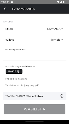 TAKUKURU APP Screen 2