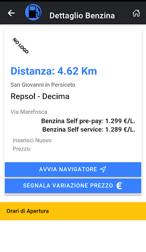 Cerca Distributori Benzina Screen 3