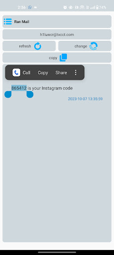 Ran Mail-Temporary mail Screen 3