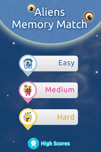 Android application Aliens Memory Match screenshort