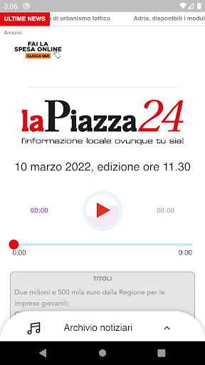 Android application laPiazza24 screenshort