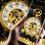 Cover Image of Tải xuống Gold Business Clock Luxury Theme 1.1.3 APK