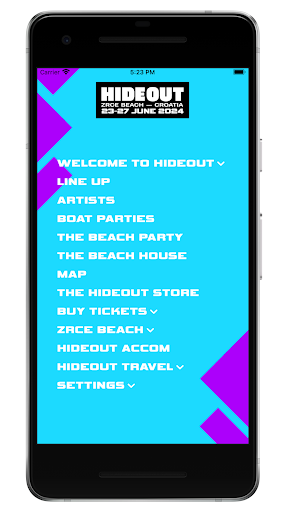 Android application Hideout 2024 screenshort