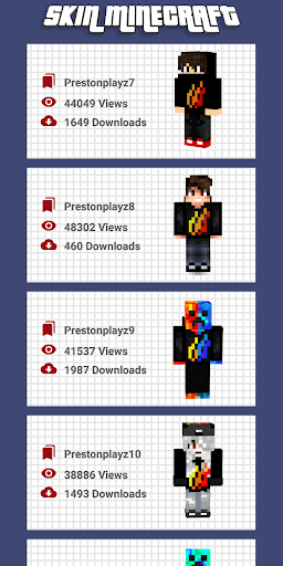 Preston skins for Minecraft PE