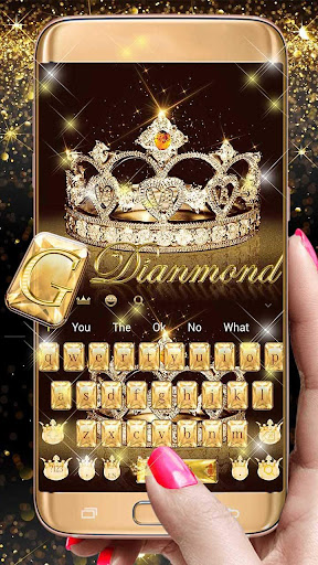 Gold diamond crown Keyboard Theme