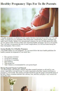 How to Have Healthy Pregnancy