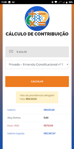 Calc. Contribuição INSS - 2023 Screen 3