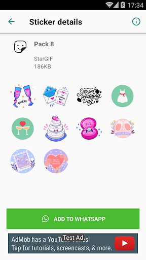 Android application happy wedding Stickers Wastick screenshort