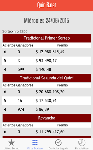 Quini 6 Resultados Screen 2