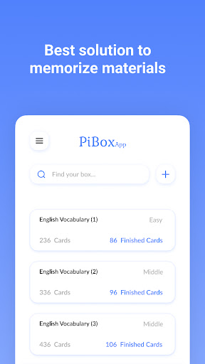 Android application PiBox flashcard app screenshort