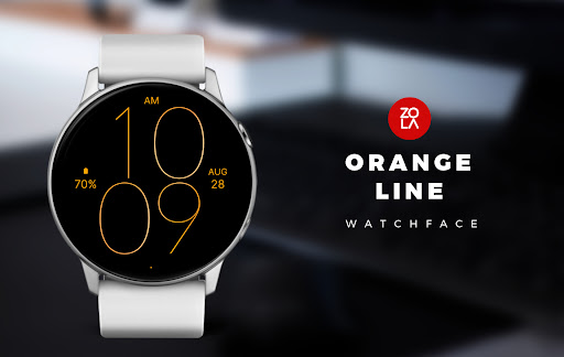 Android application Orange Line Watch Face screenshort