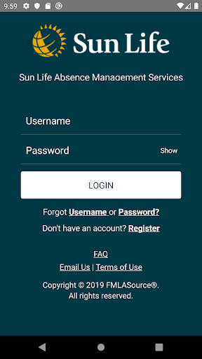 Android application Sun Life AMS screenshort