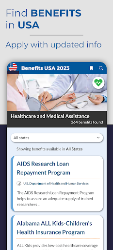 Find benefits in USA 2023 Screen 2