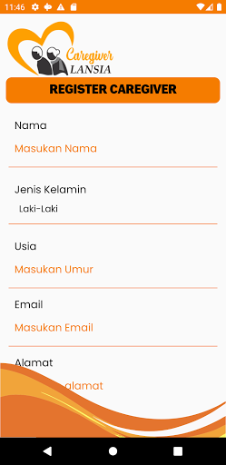 Android application Care Giver Lansia screenshort