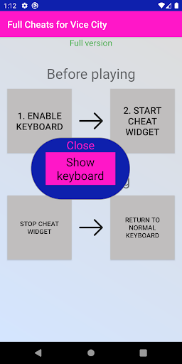 Full Cheats Keyboard for Vice