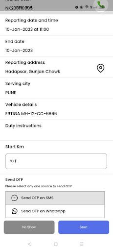 ZRF Driver App Screen 3