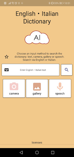 Android application AI Italian Dictionary screenshort