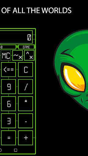 CALCULATOR PRO - Green Alien Screen 2