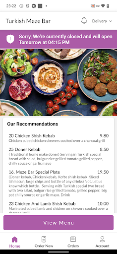 Turkish Meze Bar Screen 2