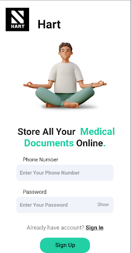Android application Hart: Digitise medical records screenshort