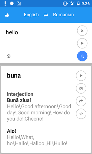 Android application Romanian English Translate screenshort