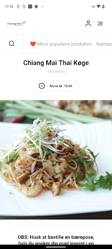 Android application Chiang Mai Thai Køge screenshort