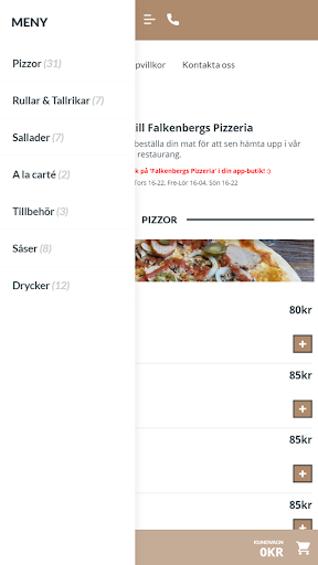 Falkenbergs Pizzeria Screen 2