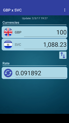 Android application Pound GBP x Salvadoran Colon screenshort